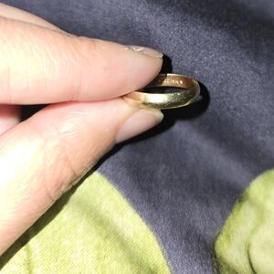 14k Solid Yellow Gold Band Ring With Slight Dome